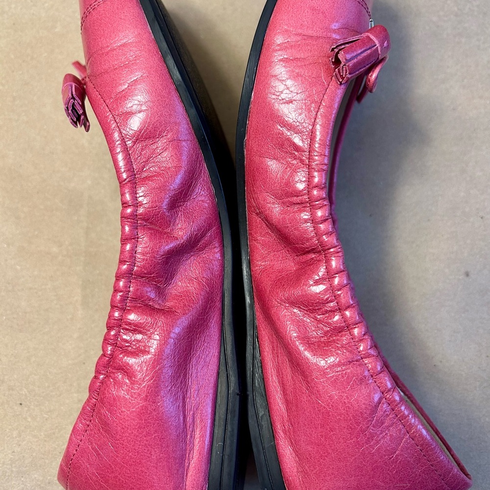 Prada Fuchsia Leather Ballerina Flats - Picture 7 of 13